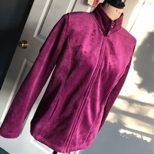 Sandra Fuzzy Fleece Zippered Jacket Purple Size Large